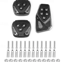 3Pcs Universal Non Slip Pedals Accelerator Brake Clutch Footrests Cover Set for Manual Transmission Car