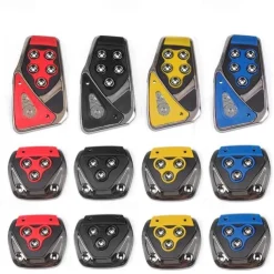 3Pcs Universal Non Slip Pedals Accelerator Brake Clutch Footrests Cover Set for Manual Transmission Car