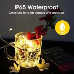 2pcs USB LED String Lights, Copper/Silver Wire Waterproof Fairy Lights 2m 3m 5m 10m 20m for Christmas, Wedding, Party Decor