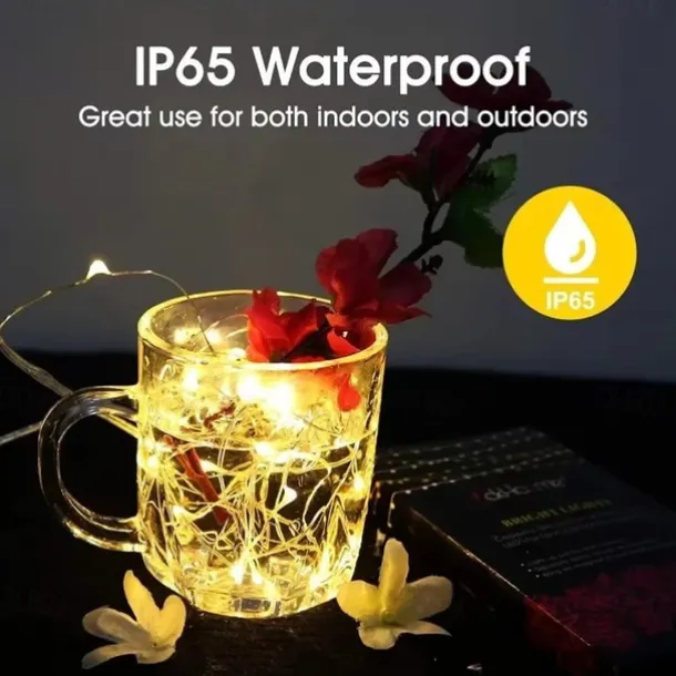 2pcs USB LED String Lights, Copper/Silver Wire Waterproof Fairy Lights 2m 3m 5m 10m 20m for Christmas, Wedding, Party Decor