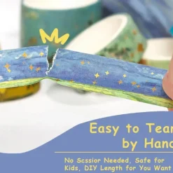 10pcs Van Gogh Washi Tape Set, Decorative Adhesive For DIY Crafts, Gift Wrapping, Scrapbooking Supplies, Bullet Journals, Planners, Party Decorations