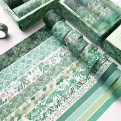 12pcs Vintage Floral Washi Tape Set , Decorative Tapes For DIY Crafts And Arts Scrapbooking