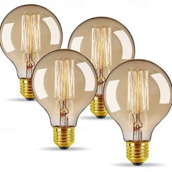4pcs 40W E26 E27 G80 Vintage Edison Light Bulb Antique Incandescent Bulbs Dimmable Warm White 2300k 220-240V RoHS CE Certified
