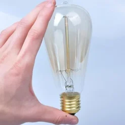 6pcs 60W Edison Vintage Incandescent Light Bulb Dimmable E26 E27 ST64 Candelabra Filament Amber Warm White for Lighting Fixture 220-240V