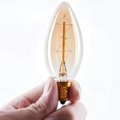 10pcs 40W Edison Vintage Incandescent Light Bulb Dimmable E14 C35 Antique Filament Amber Warm White for Chandelier Light 220-240V