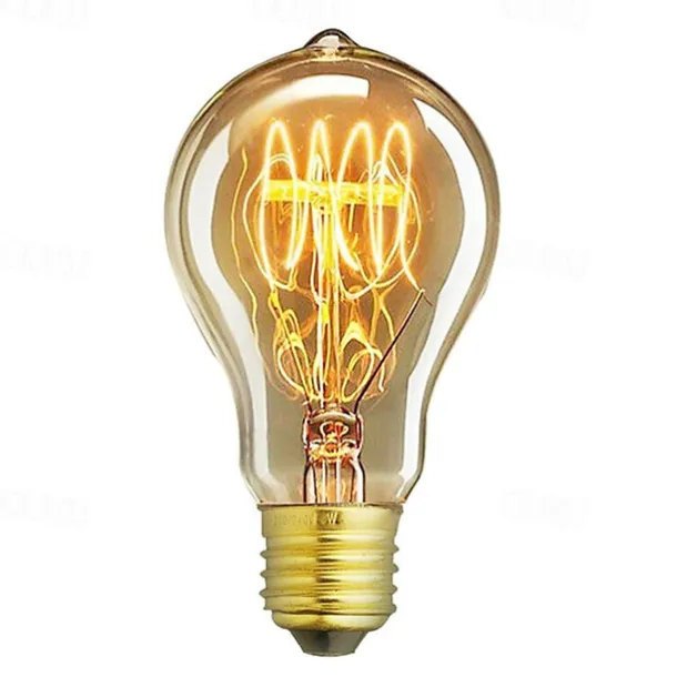 4pcs 40W E26/E27 A60 (A19) Vintage Edison Light Bulb, Dimmable, Warm White 2300K, Retro Decorative 220-240V