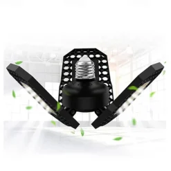 2pcs 80w LED Garage Ceiling Light Deformable 3 Adjustable Panels E26 E27 for Home Warehouse Workshop Lamp Warm White AC85-265V