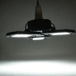 2pcs 80w LED Garage Ceiling Light Deformable 3 Adjustable Panels E26 E27 for Home Warehouse Workshop Lamp Warm White AC85-265V