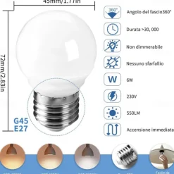 10/12pcs 6W LED Globe Bulbs 550 lm E14 G45 20 LED Beads SMD 2835 Warm White Cold White Natural White 220-240V
