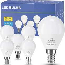 6pcs 6W LED Light Globe Bulbs Ceiling Fan Light Bulbs 550lm E14 G45 20LED SMD 2835 60W Halogen Equivalent Warm Cold White 220-240V