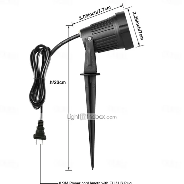 2pcs 5W Outdoor Multicolour Spotlights Waterproof LED Landscape Lights Garden Light Outdoor Lighting Pathway Lights Multicolour Spotlights with Spike Stand EU/US Plug AC85-265V