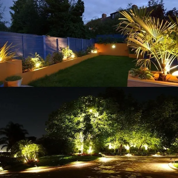 2pcs 5W Outdoor Multicolour Spotlights Waterproof LED Landscape Lights Garden Light Outdoor Lighting Pathway Lights Multicolour Spotlights with Spike Stand EU/US Plug AC85-265V