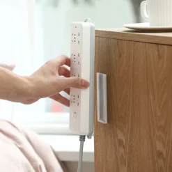 6pcs Wall-Mounted Holder Punch-Free Plug Fixer Self-Adhesive Socket Fixer Seamless Power Strip Holder Home Cable Wire Organizer Racks