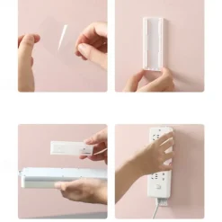6pcs Wall-Mounted Holder Punch-Free Plug Fixer Self-Adhesive Socket Fixer Seamless Power Strip Holder Home Cable Wire Organizer Racks