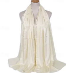 1pcs Women Silk Headscarf Hijab Scarf Long Muslim Shawl Turban Bandana Satin Scarves Head Wraps