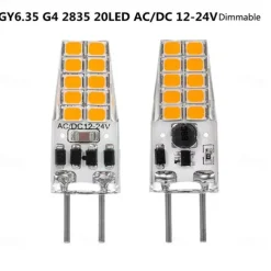 6pcs/10pcs Dimmable LED Bulb G4 GY6.35 AC/DC12-24V 3W 20LED Energy Saving Silicone Light 360 degrees Replace Halogen Lamp
