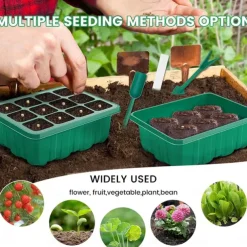 1pcs/5pcs LED Grow Lights Seed Starter Tray with Grow Light Plant Starter Tray Seedling Starter Kit with Humidity Domes Base Indoor Greenhouse Mini Propagator Station for Seeds Growing Starting