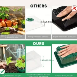 1pcs/5pcs LED Grow Lights Seed Starter Tray with Grow Light Plant Starter Tray Seedling Starter Kit with Humidity Domes Base Indoor Greenhouse Mini Propagator Station for Seeds Growing Starting