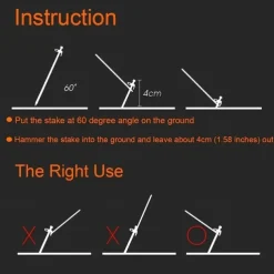 4pcs/6pcs Solid Bold Extended Outdoor Camping Nail Awning Tent Camping with Steel Nail Beach Camp Nail