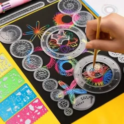 28pcs/set DIY Variety Magic Ruler Colorful Scratch Painting Set Fun Puzzle Magic Hand Copy Drawing Tools