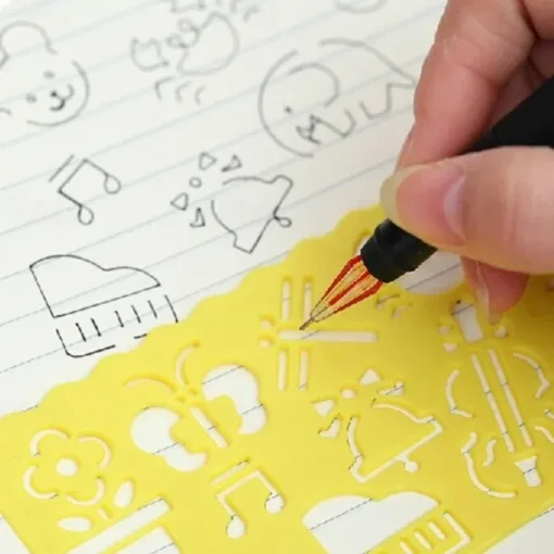 4Pcs/set Drawing Toys Tool Baby Kids Stationery Ruler School Painting Supplies Drafting Tool Art Drawing Template Random Color