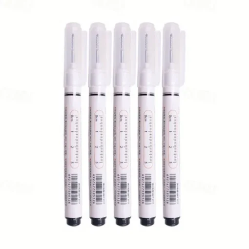 5pcs/set Extended Nib 20MM Red Black Blue White Green Ink Long Head Markers Bathroom Woodworking Decoration Metal Plastic Wood Multi-functional Write Deep Hole Marker Pens