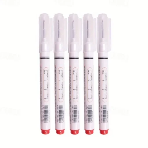 5pcs/set Extended Nib 20MM Red Black Blue White Green Ink Long Head Markers Bathroom Woodworking Decoration Metal Plastic Wood Multi-functional Write Deep Hole Marker Pens