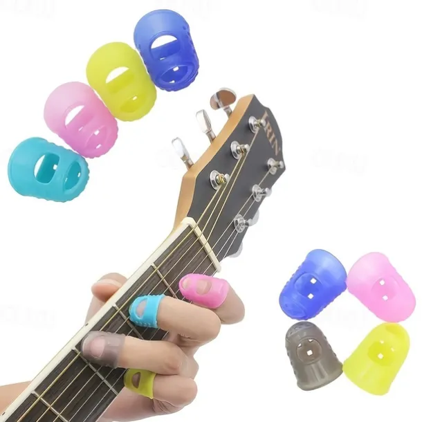 10pcs/Set Finger Thimbles Sleeve Anti-scald Silicone Gloves Playing Guitar Fingers Protection DIY Craft Glove Sewing Cooking Tool
