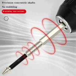 6pcs/Set High-Magnetic Screwdriver Drill Bit Set, Anti-Slip Cross Head Bits, S2 Material High-Strength PH2 Bits for Precision Screwing