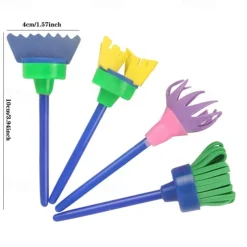 4pcs/set Painting Tools Drawing Toys Flower Stamp Sponge Brush Set Art Supplies For Kids Gift For Kids