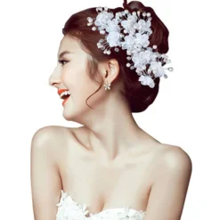 Pearl / Crystal / Fabric Crown Tiaras / Headbands / Flowers with 1 Piece Wedding / Special Occasion / Party / Evening Headpiece / Hair Pin