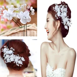 Pearl / Crystal / Fabric Crown Tiaras / Headbands / Flowers with 1 Piece Wedding / Special Occasion / Party / Evening Headpiece / Hair Pin