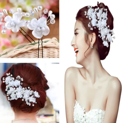 Pearl / Crystal / Fabric Crown Tiaras / Headbands / Flowers with 1 Piece Wedding / Special Occasion / Party / Evening Headpiece / Hair Pin