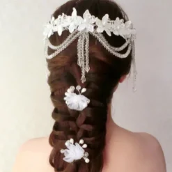 Pearl / Crystal / Fabric Crown Tiaras / Headbands / Flowers with 1 Piece Wedding / Special Occasion / Party / Evening Headpiece / Hair Pin
