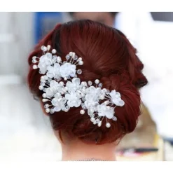 Pearl / Crystal / Fabric Crown Tiaras / Headbands / Flowers with 1 Piece Wedding / Special Occasion / Party / Evening Headpiece / Hair Pin