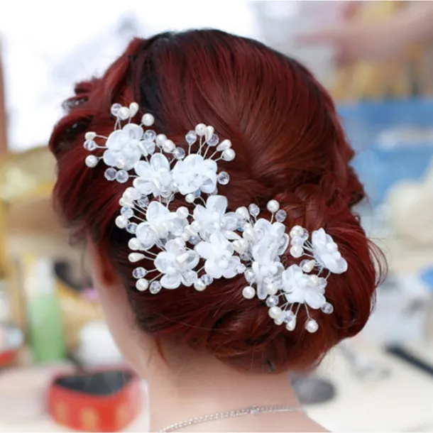 Pearl / Crystal / Fabric Crown Tiaras / Headbands / Flowers with 1 Piece Wedding / Special Occasion / Party / Evening Headpiece / Hair Pin