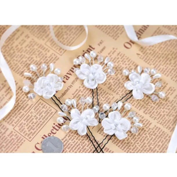Pearl / Crystal / Fabric Crown Tiaras / Headbands / Flowers with 1 Piece Wedding / Special Occasion / Party / Evening Headpiece / Hair Pin