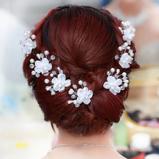 Pearl / Crystal / Fabric Crown Tiaras / Headbands / Flowers with 1 Piece Wedding / Special Occasion / Party / Evening Headpiece / Hair Pin