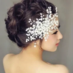 Pearl Hair Combs Headpiece Wedding Party Elegant Feminine Style