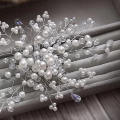 Pearl Hair Combs Headpiece Wedding Party Elegant Feminine Style