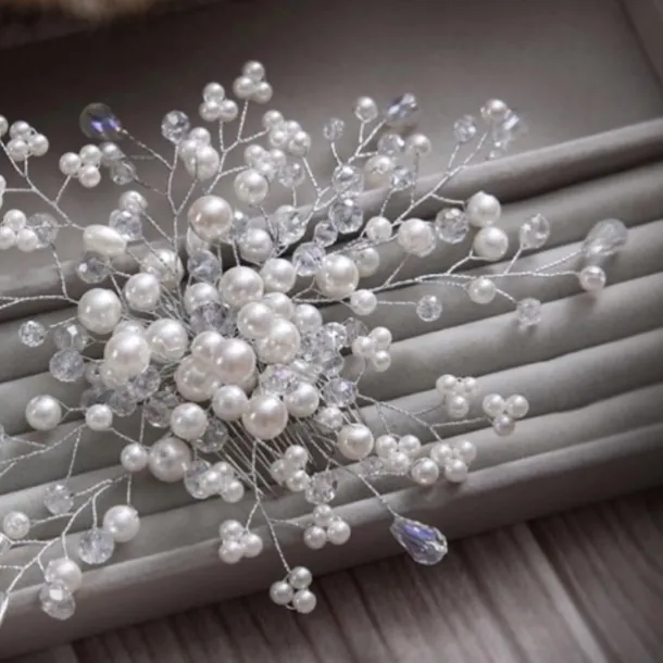 Pearl Hair Combs Headpiece Wedding Party Elegant Feminine Style
