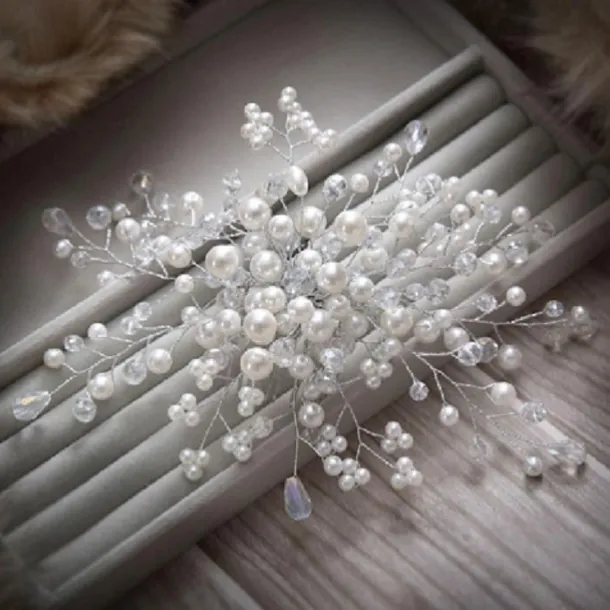 Pearl Hair Combs Headpiece Wedding Party Elegant Feminine Style