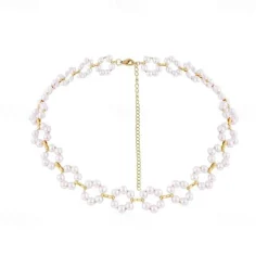 Pearl Necklace Imitation Pearl Women's Artistic Sweet Beads Wedding Circle Necklace For Wedding Party