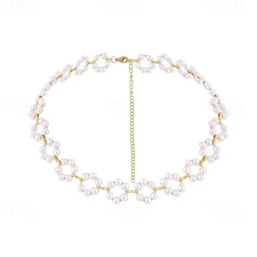 Pearl Necklace Imitation Pearl Women's Artistic Sweet Beads Wedding Circle Necklace For Wedding Party