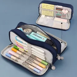 Pencil Cases Wear-Resistant Multifunction With Zipper Canvas for School Office Student, Back to School Gift