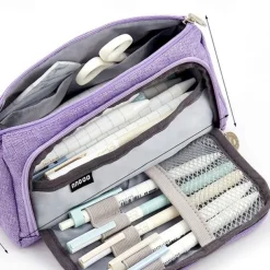 Pencil Cases Wear-Resistant Multifunction With Zipper Canvas for School Office Student