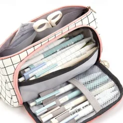 Pencil Cases Wear-Resistant Multifunction With Zipper Canvas for School Office Student