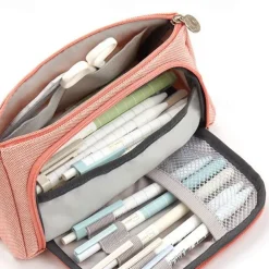 Pencil Cases Wear-Resistant Multifunction With Zipper Canvas for School Office Student