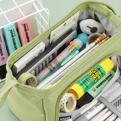 Pencil Case Pen Pouch Marker Bag Wear-Resistant Multifunction With Zipper Canvas for School Student Children, Back to School Gift