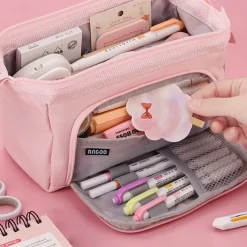 Pencil Case Pen Pouch Marker Bag Wear-Resistant Multifunction With Zipper Canvas for School Student Children, Back to School Gift